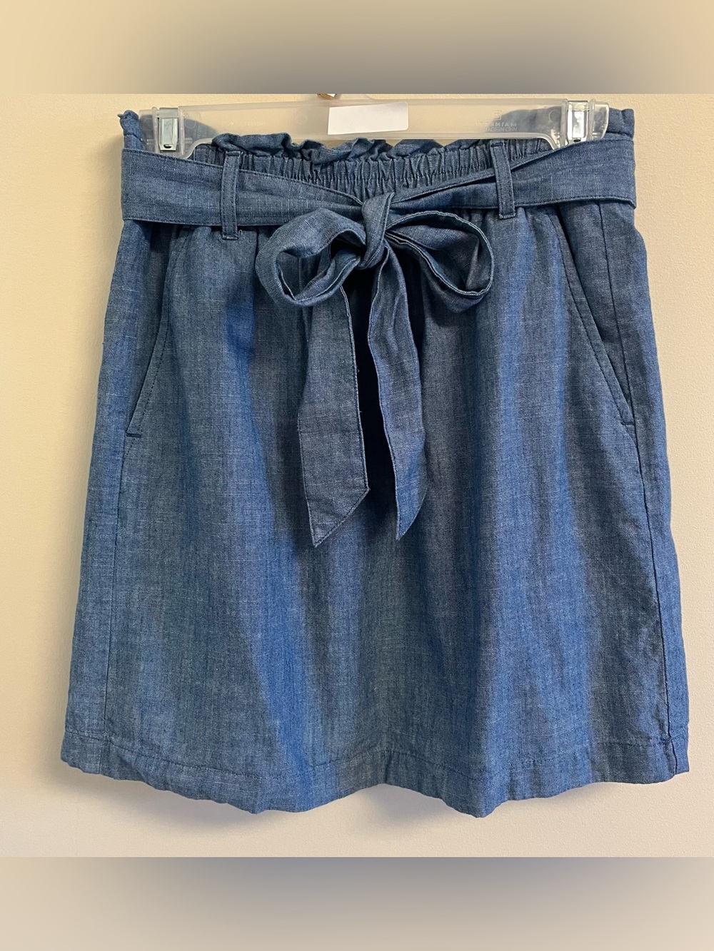 J.CREW RE-IMAGINED Boho Light Denim Blue Mini Skirt Elastic Waist Women's XS